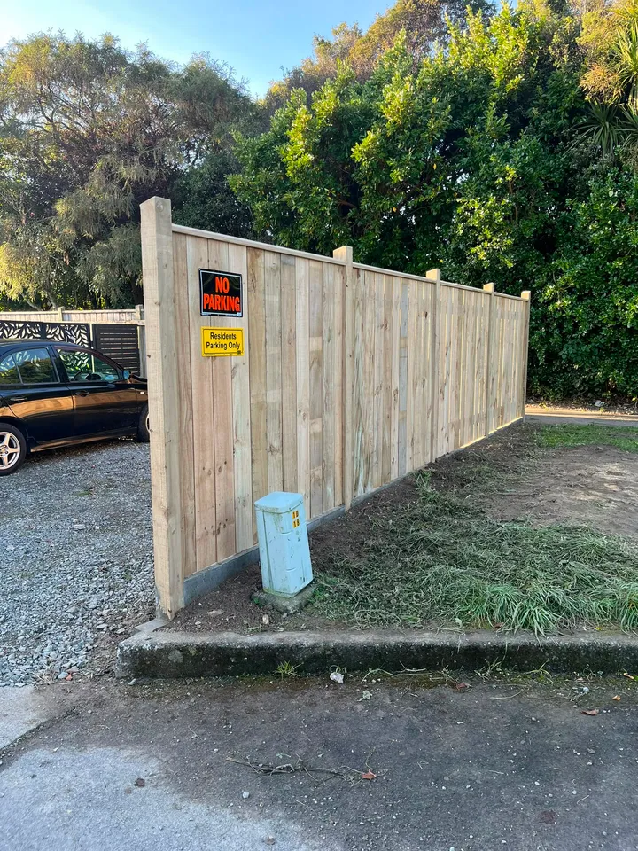 Timber privacy fence along a Wellington roadside