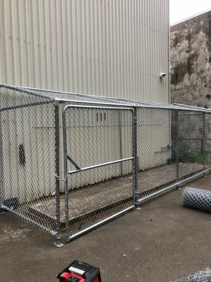 Galvanised chain-link mesh enclosure in Wellington